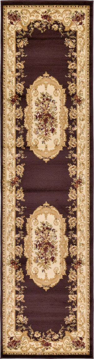 Brown 2' 7 x 10' Versailles Runner Area Rug