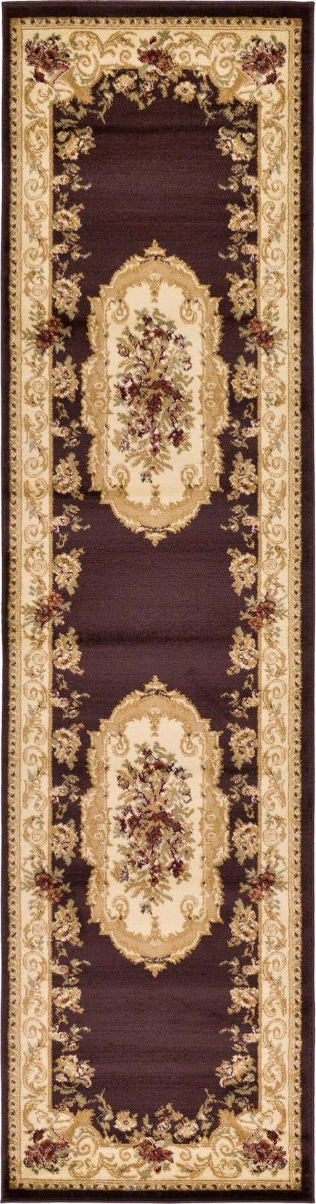 Brown 2' 7 x 10' Versailles Runner Area Rug