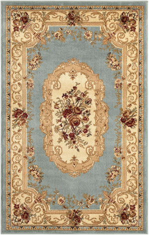 Light Blue 3' 1 x 5' 3 Versailles Rectangle Area Rug Classic Traditional Motif Indoor Carpet for Hallways, Dining Rooms, Bedrooms, Living Room, Office for Sale at Rug Engine