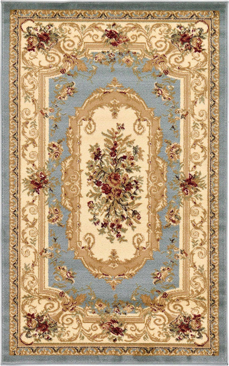 Light Blue 5' 3 x 8' Versailles Rectangle Area Rug