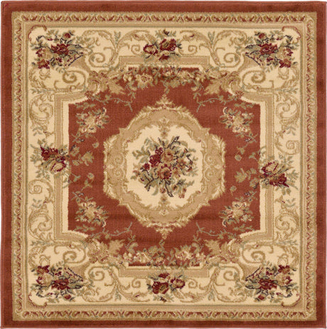 Brick Red 4' 1 x 4' 1 Versailles Square Area Rug