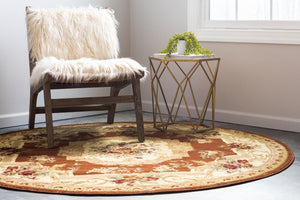 Brick Red 6' 1 x 6' 1 Versailles Round Area Rug