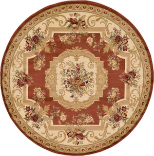 Brick Red 6' 1 x 6' 1 Versailles Round Area Rug