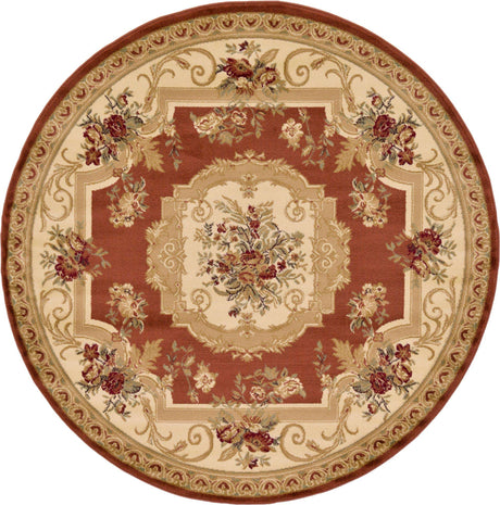Brick Red 6' 1 x 6' 1 Versailles Round Area Rug