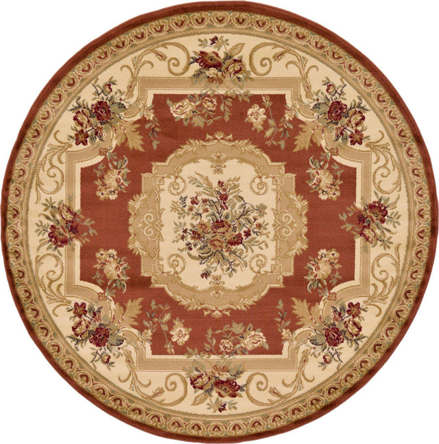Brick Red 6' 1 x 6' 1 Versailles Round Area Rug