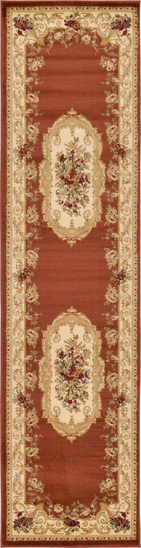 Brick Red 2' 7 x 10' Versailles Runner Area Rug