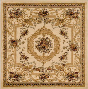 Cream 4' 1 x 4' 1 Versailles Square Area Rug
