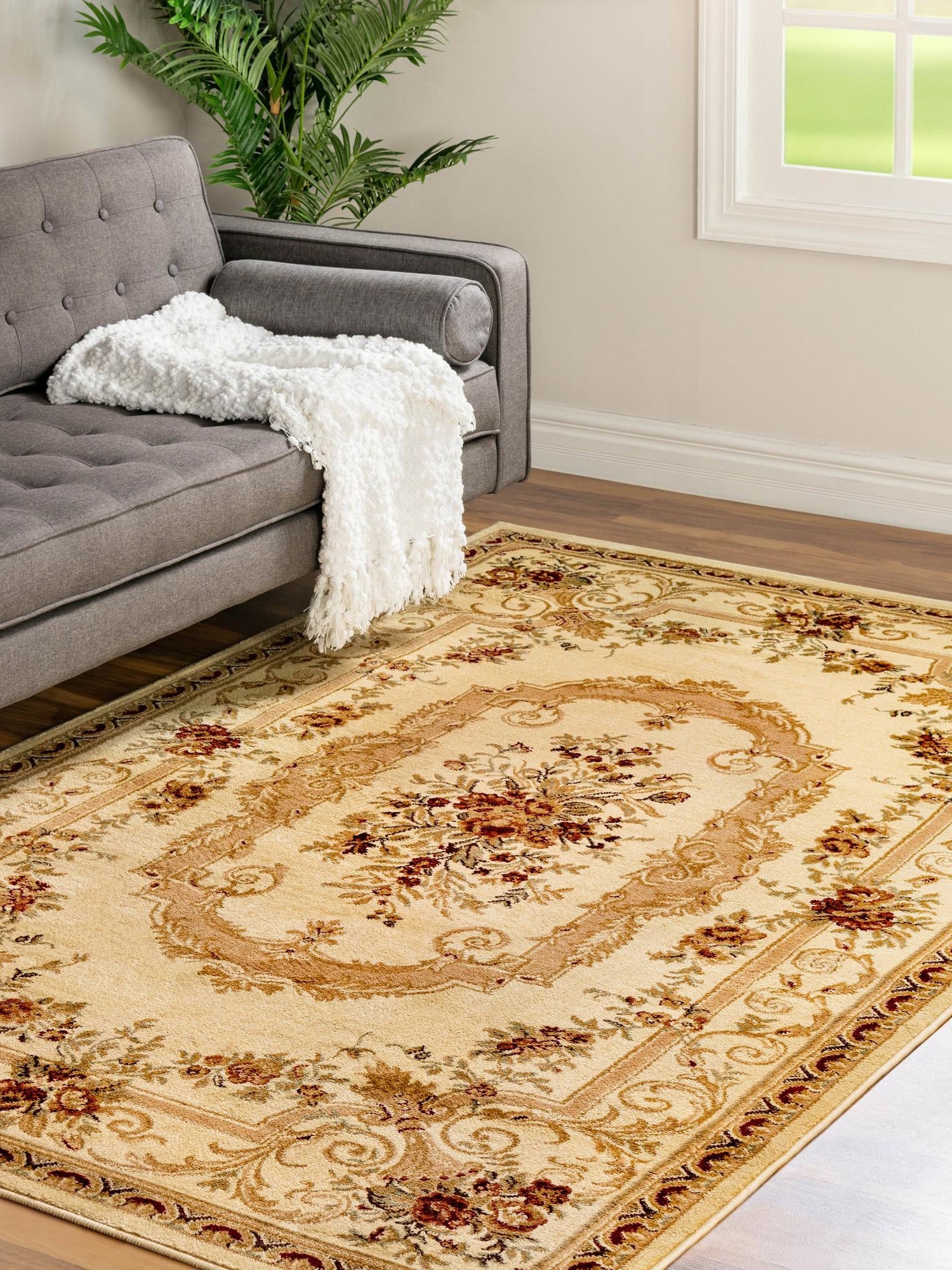 Cream 7' 10 x 10' Versailles Rectangle Area Rug