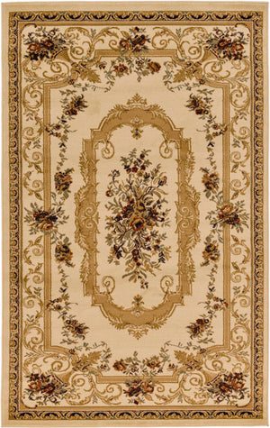 Cream 5' 3 x 8' Versailles Rectangle Area Rug