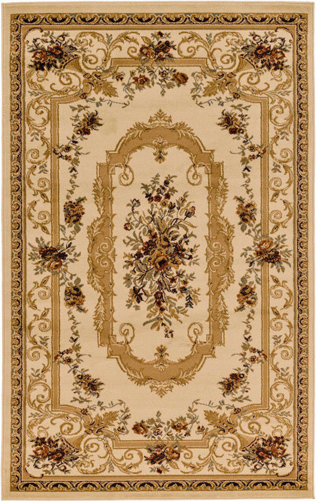 Cream 5' 3 x 8' Versailles Rectangle Area Rug