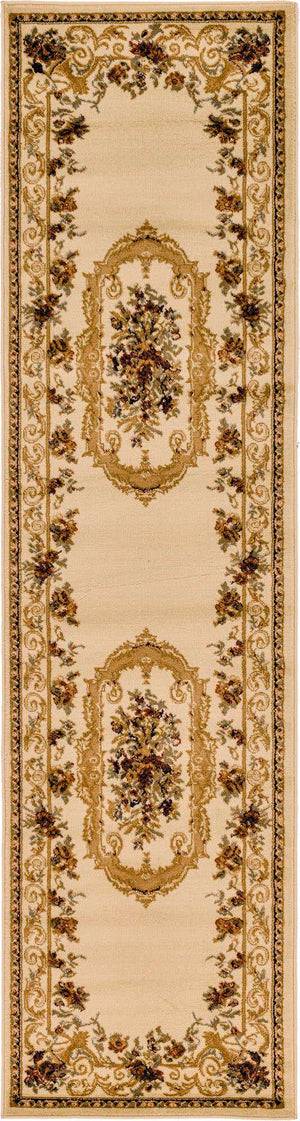Cream 2' 7 x 10' Versailles Runner Area Rug