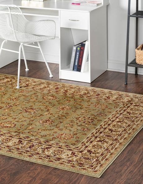 Green 7' 10 x 10' Voyage Rectangle Area Rug Persian Inspired Classic Traditional Design Durable Carpet Mat for Home Interior Design for Sale at Rug Engine