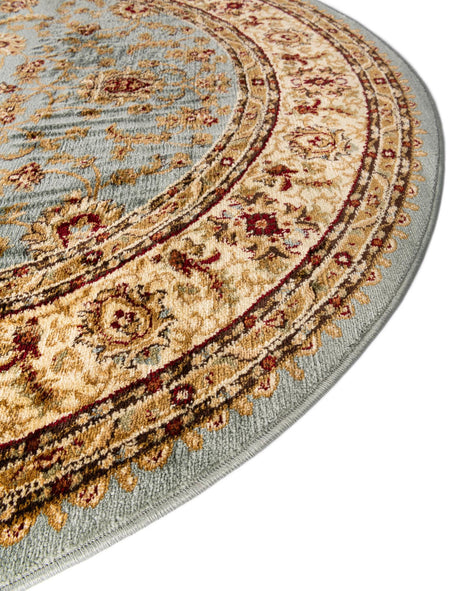 Light Blue 6' 1 x 6' 1 Voyage Round Area Rug Persian Inspired Classic Traditional Design Durable Carpet Mat for Home Interior Design for Sale at Rug Engine