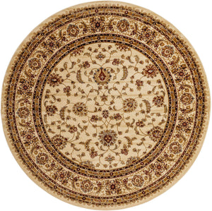 Cream 7' 10 x 7' 10 Voyage Round Area Rug