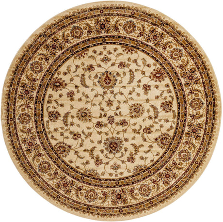 Cream 7' 10 x 7' 10 Voyage Round Area Rug