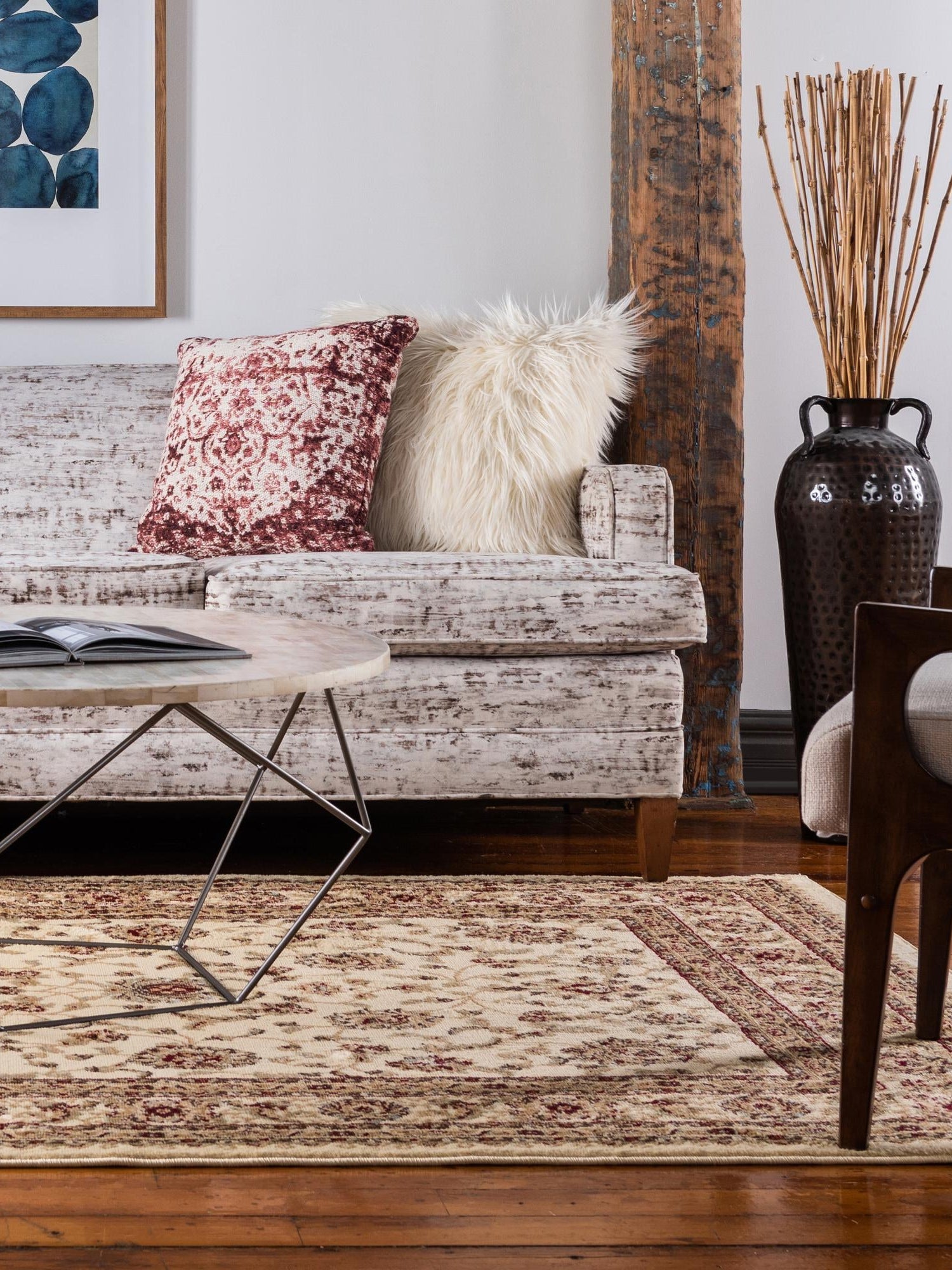 Cream 5' 3 x 8' Voyage Rectangle Area Rug