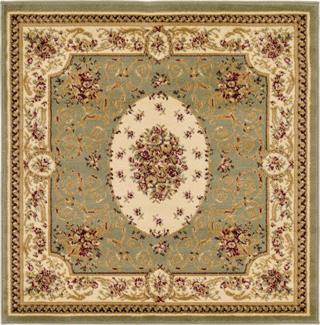 Green 4' 1 x 4' 1 Versailles Square Area Rug