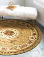 Tan 6' 1 x 6' 1 Versailles Round Rug