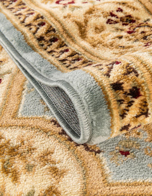 Light Blue 4' 1 x 4' 1 Versailles Square Area Rug Classic Traditional Motif Indoor Carpet for Hallways, Dining Rooms, Bedrooms, Living Room, Office for Sale at Rug Engine
