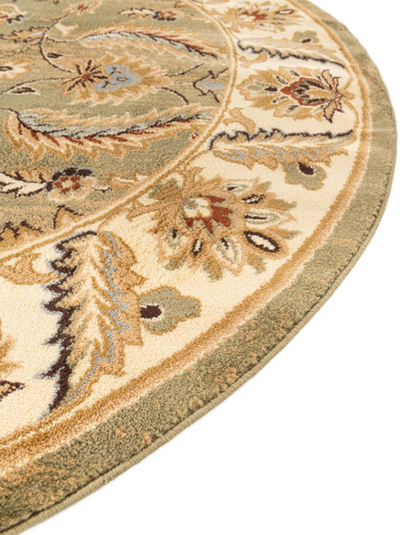 Green 6' 1 x 6' 1 Voyage Round Area Rug Persian Inspired Classic Traditional Design Durable Carpet Mat for Home Interior Design for Sale at Rug Engine