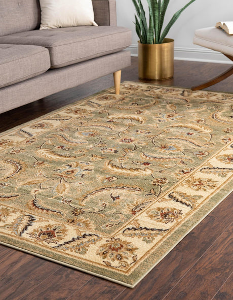 Green 4' 1 x 6' 1 Voyage Rectangle Area Rug Persian Inspired Classic Traditional Design Durable Carpet Mat for Home Interior Design for Sale at Rug Engine
