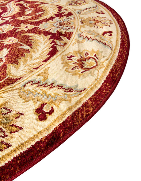 Red 6' 1 x 6' 1 Voyage Round Area Rug Persian Inspired Classic Traditional Design Durable Carpet Mat for Home Interior Design for Sale at Rug Engine
