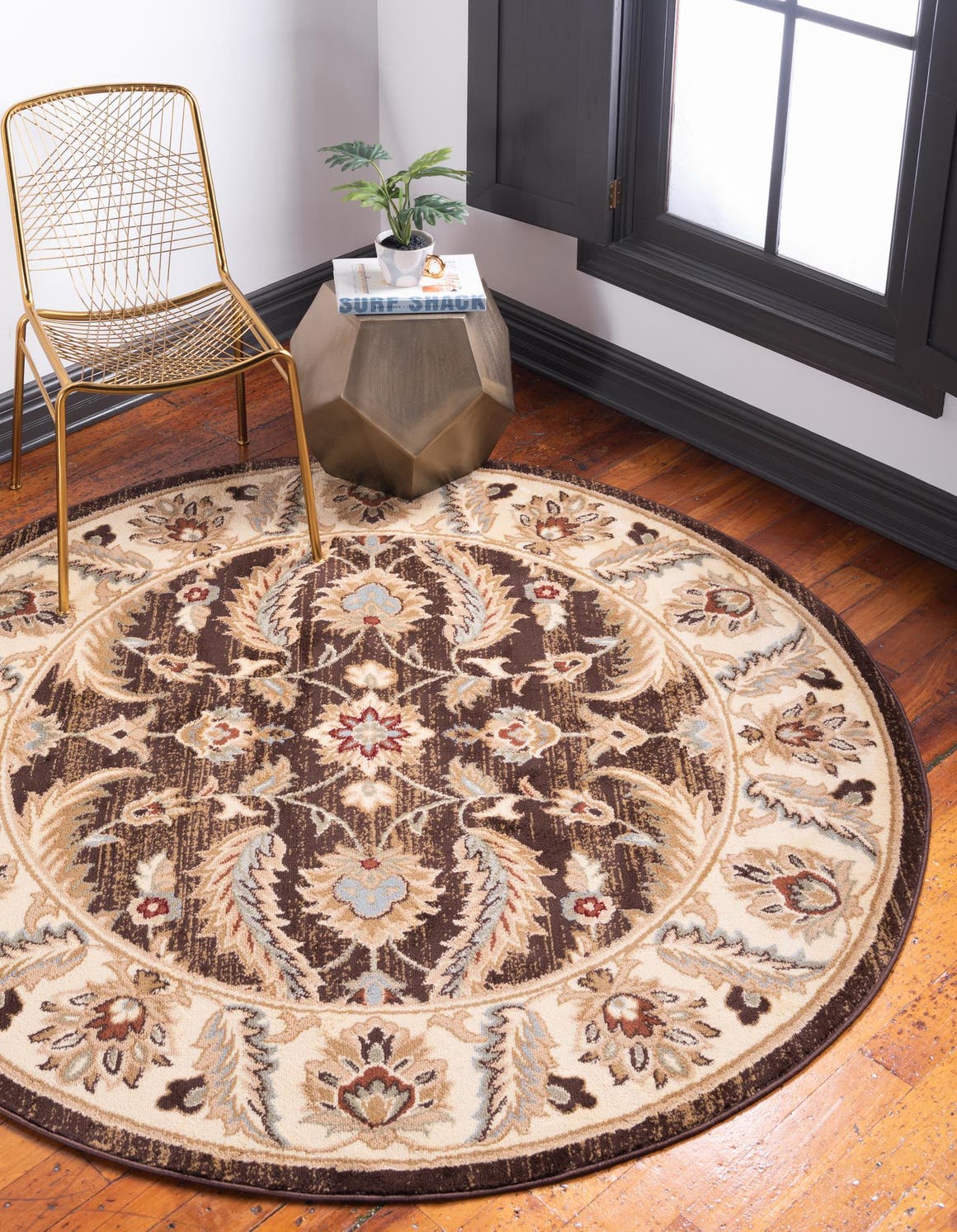 Brown 6' 1 x 6' 1 Voyage Round Area Rug