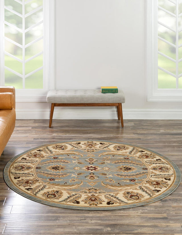 Light Blue 6' 1 x 6' 1 Voyage Round Rug