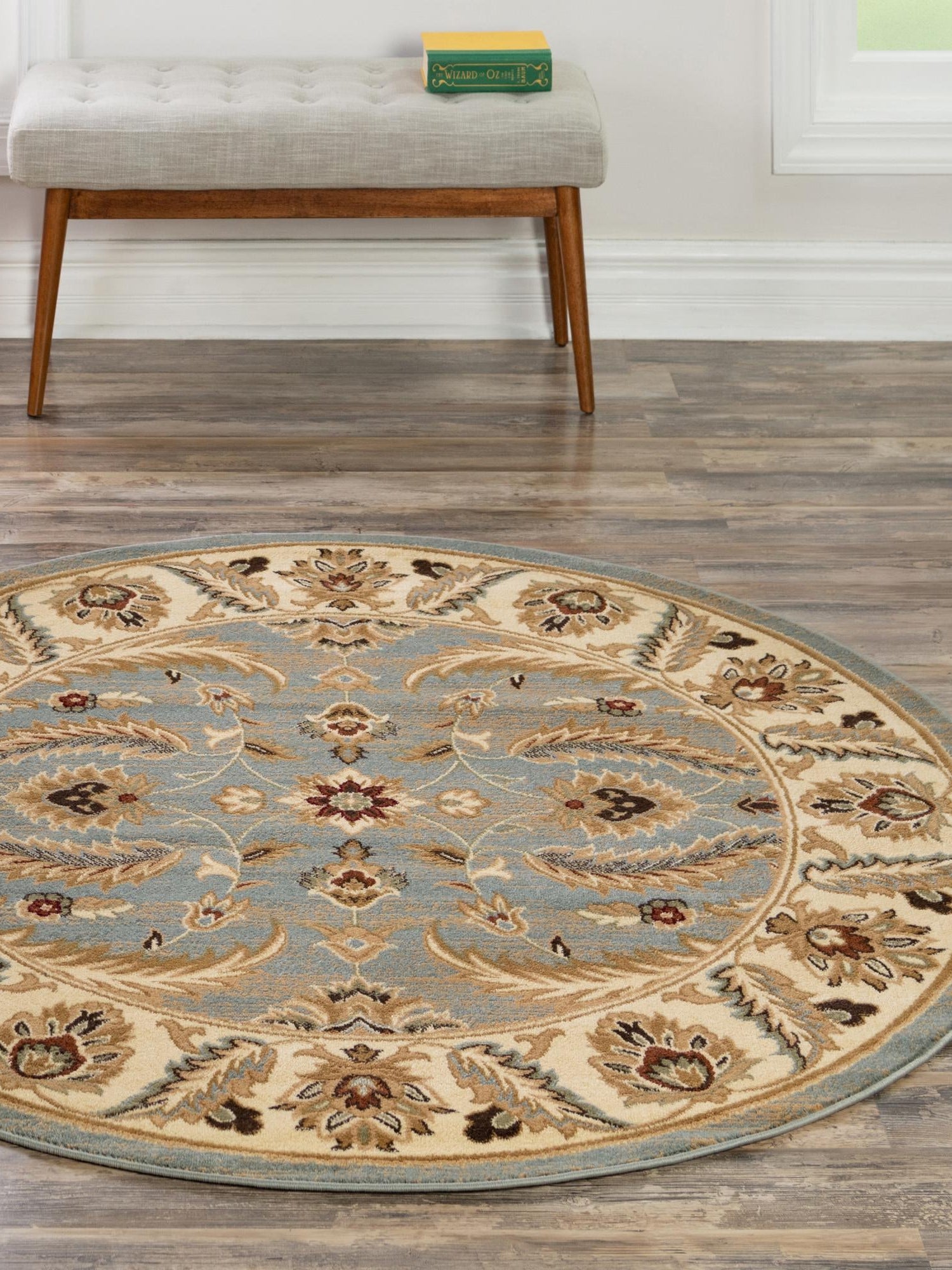 Light Blue 6' 1 x 6' 1 Voyage Round Area Rug