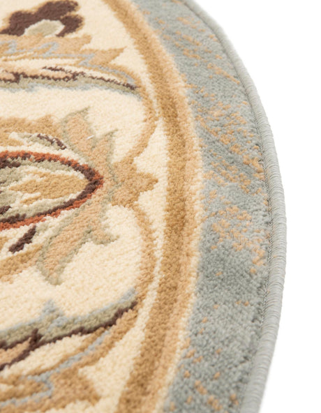Light Blue 7' 10 x 7' 10 Voyage Round Area Rug Persian Inspired Classic Traditional Design Durable Carpet Mat for Home Interior Design for Sale at Rug Engine