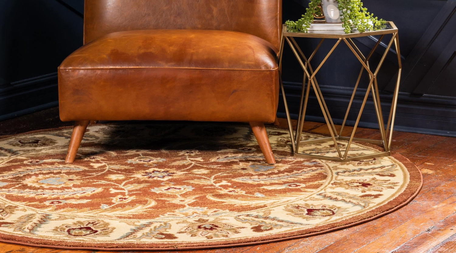 Brick Red 7' 10 x 7' 10 Voyage Round Area Rug