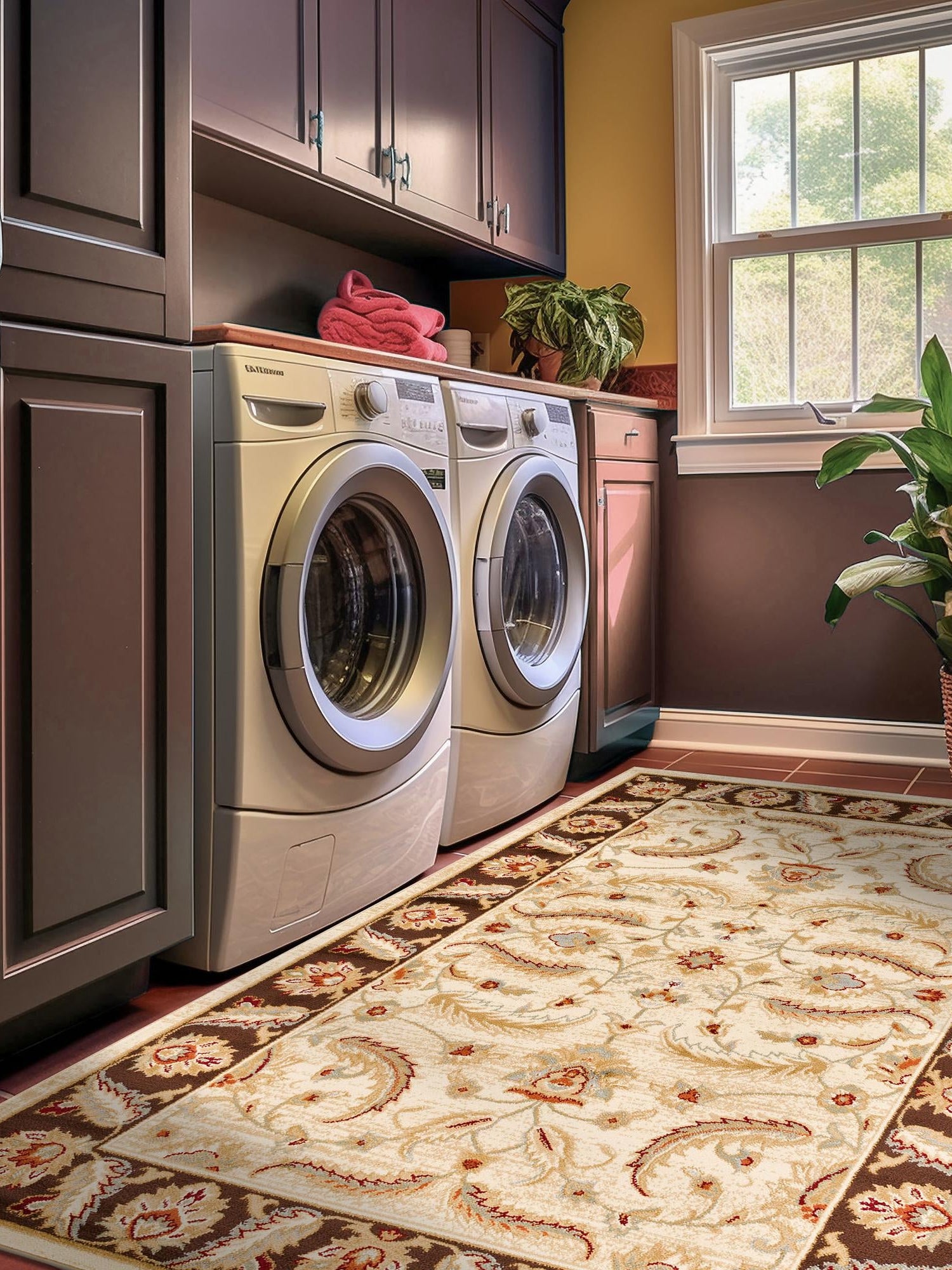 Cream 7' x 10' Voyage Rectangle Area Rug