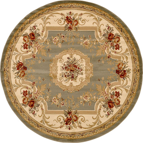Green 7' 10 x 7' 10 Versailles Round Area Rug