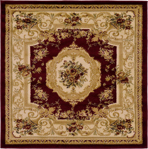 Red 4' 1 x 4' 1 Versailles Square Area Rug