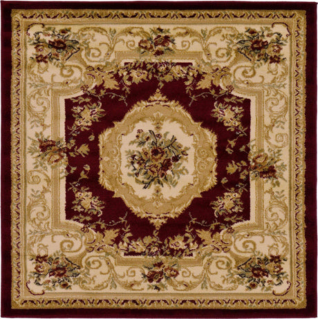 Red 4' 1 x 4' 1 Versailles Square Area Rug