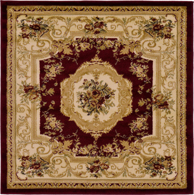 Red 4' 1 x 4' 1 Versailles Square Area Rug