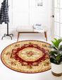 Red 6' 1 x 6' 1 Versailles Round Area Rug