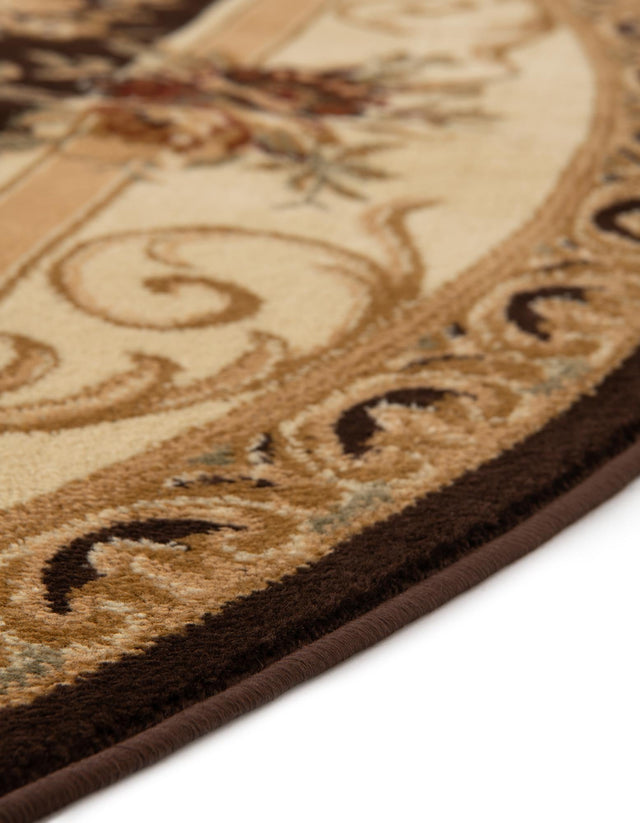 Brown 7' 10 x 7' 10 Versailles Round Area Rug
