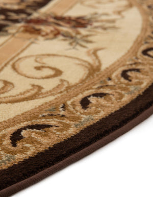 Brown 6' 1 x 6' 1 Versailles Round Area Rug