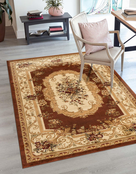 Brick Red 5' 3 x 8' Versailles Rectangle Area Rug