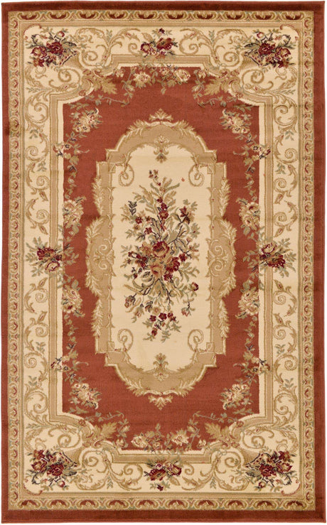 Brick Red 5' 3 x 8' Versailles Rectangle Area Rug