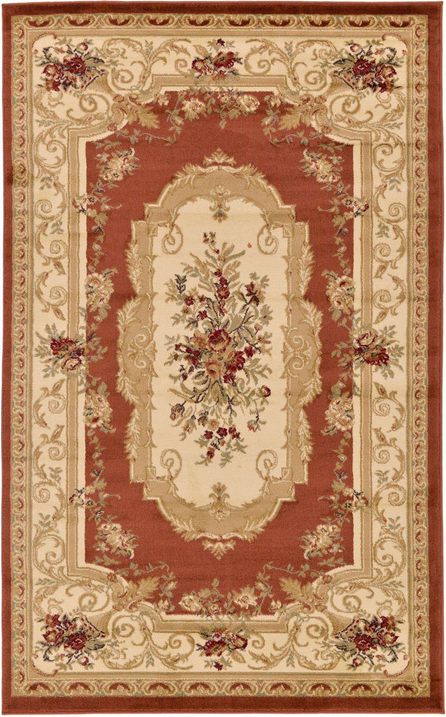 Brick Red 5' 3 x 8' Versailles Rectangle Rug