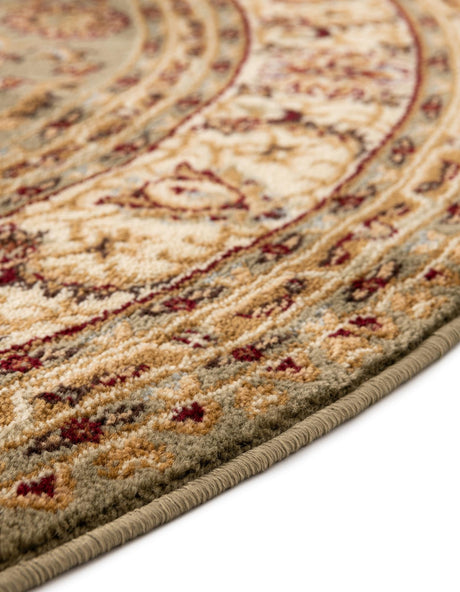 Green 5' 3 x 5' 3 Voyage Round Area Rug Persian Inspired Classic Traditional Design Durable Carpet Mat for Home Interior Design for Sale at Rug Engine