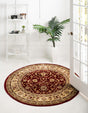 Red 4' 1 x 4' 1 Voyage Round Area Rug Persian Inspired Classic Traditional Design Durable Carpet Mat for Home Interior Design for Sale at Rug Engine