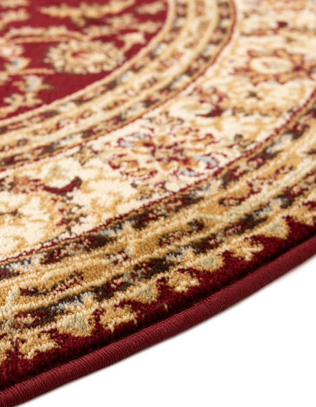 Red 5' 3 x 5' 3 Voyage Round Area Rug Persian Inspired Classic Traditional Design Durable Carpet Mat for Home Interior Design for Sale at Rug Engine