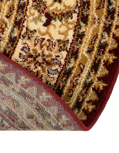 Red 7' 1 x 7' 1 Voyage Round Area Rug Persian Inspired Classic Traditional Design Durable Carpet Mat for Home Interior Design for Sale at Rug Engine