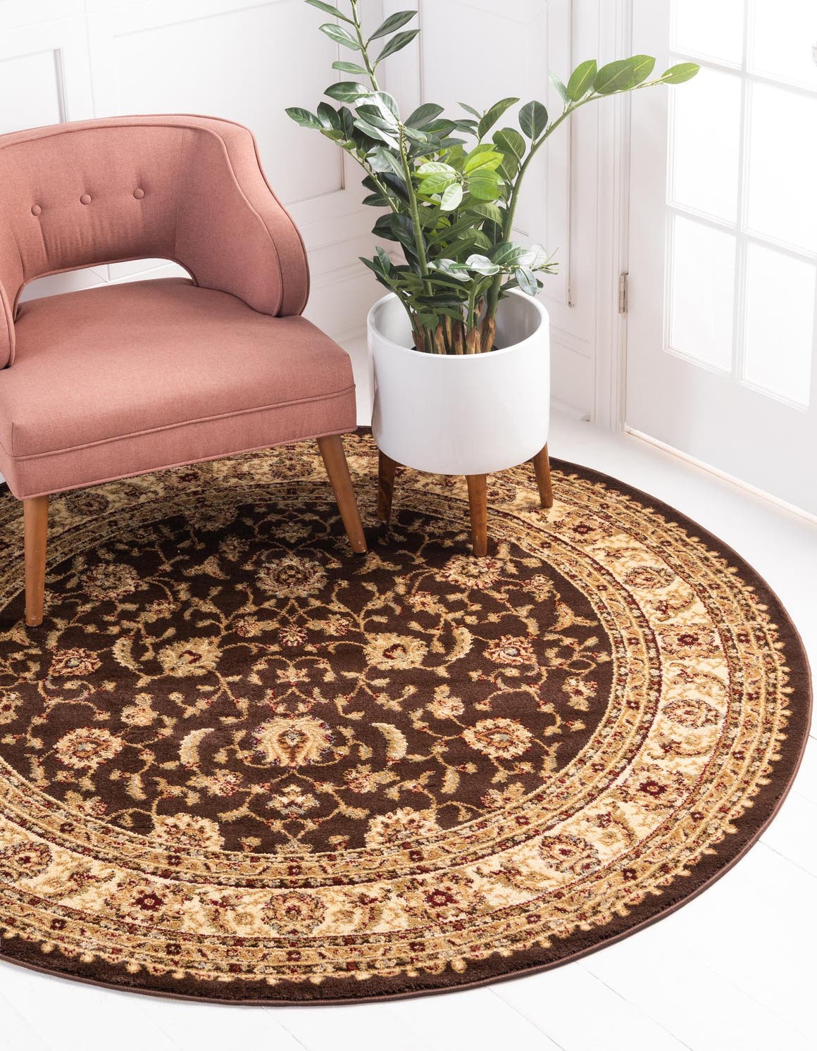 Brown 4' 1 x 4' 1 Voyage Round Area Rug
