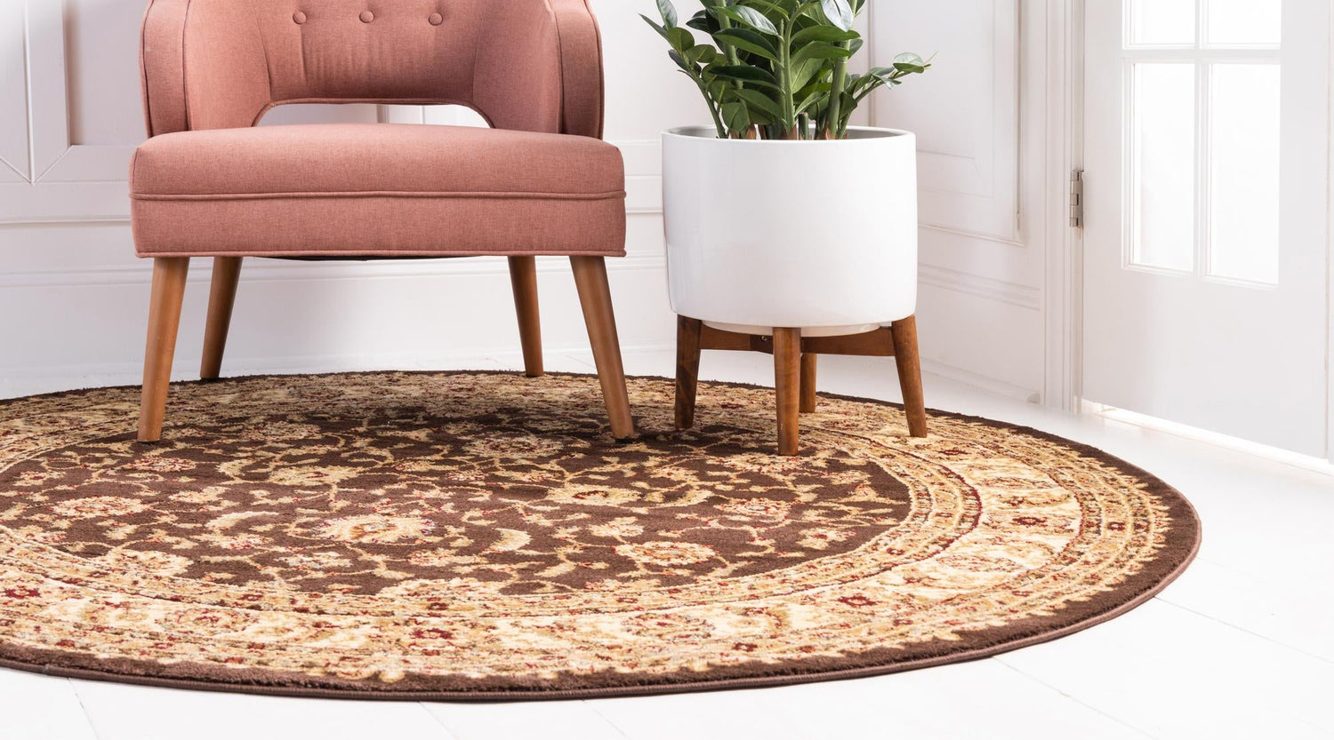 Brown 6' 1 x 6' 1 Voyage Round Area Rug