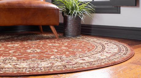 Brick Red Light Rose 6' 1 x 6' 1 Voyage Round Area Rug