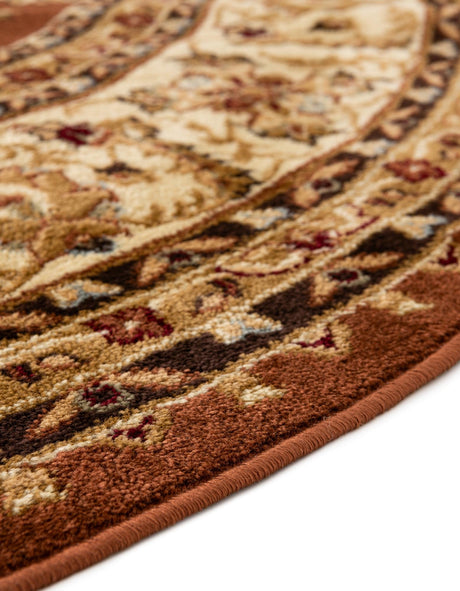 Brick Red Light Rose 6' 1 x 6' 1 Voyage Round Area Rug